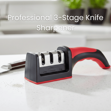 Professional 3-Stage Knife Sharpener | Razor Sharp in Seconds