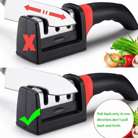 Professional 3-Stage Knife Sharpener | Razor Sharp in Seconds